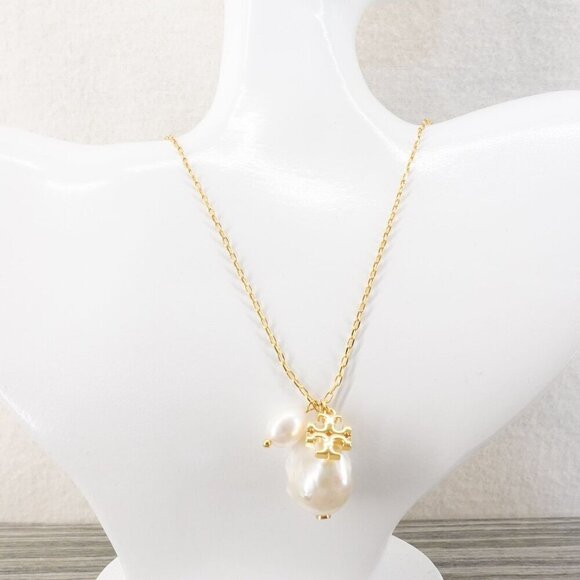 Tory Burch Kira Pearl Necklace Gold/ Ivory OS - Picture 10 of 12